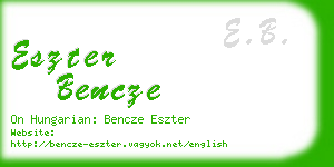 eszter bencze business card
